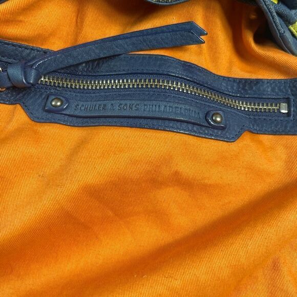 Schuyler & Sons Philadelphia leather Bleu & multi color backpack/Sling b… - Picture 12 of 16